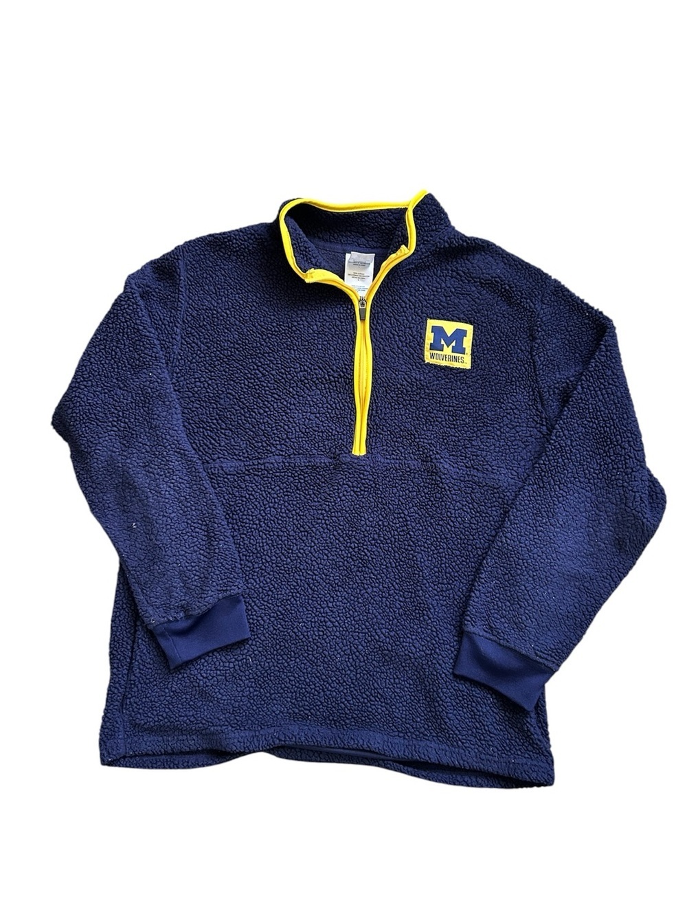 Pro Edge Michigan Wolverines Pullover Fleece Like Half Zip size Large